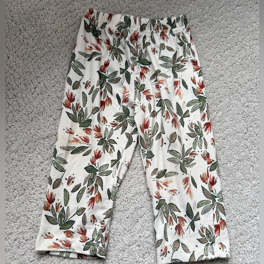 Shein Baby Girl 2 Piece Set Size 9 months Green Floral Holiday Winter Christmas - Picture 6 of 10